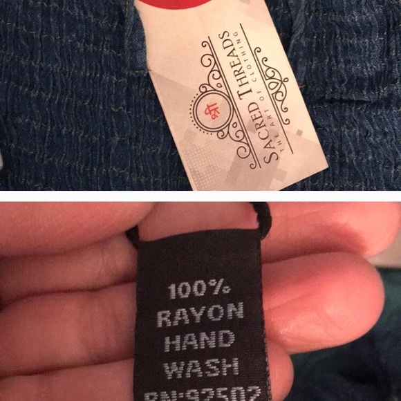 NWT.  DRESS by Sacred Threads L/XL. BL/OR - Picture 3 of 4